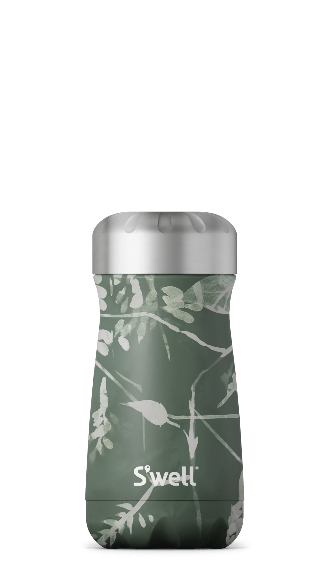 12oz camos green foliage traveler front cap on