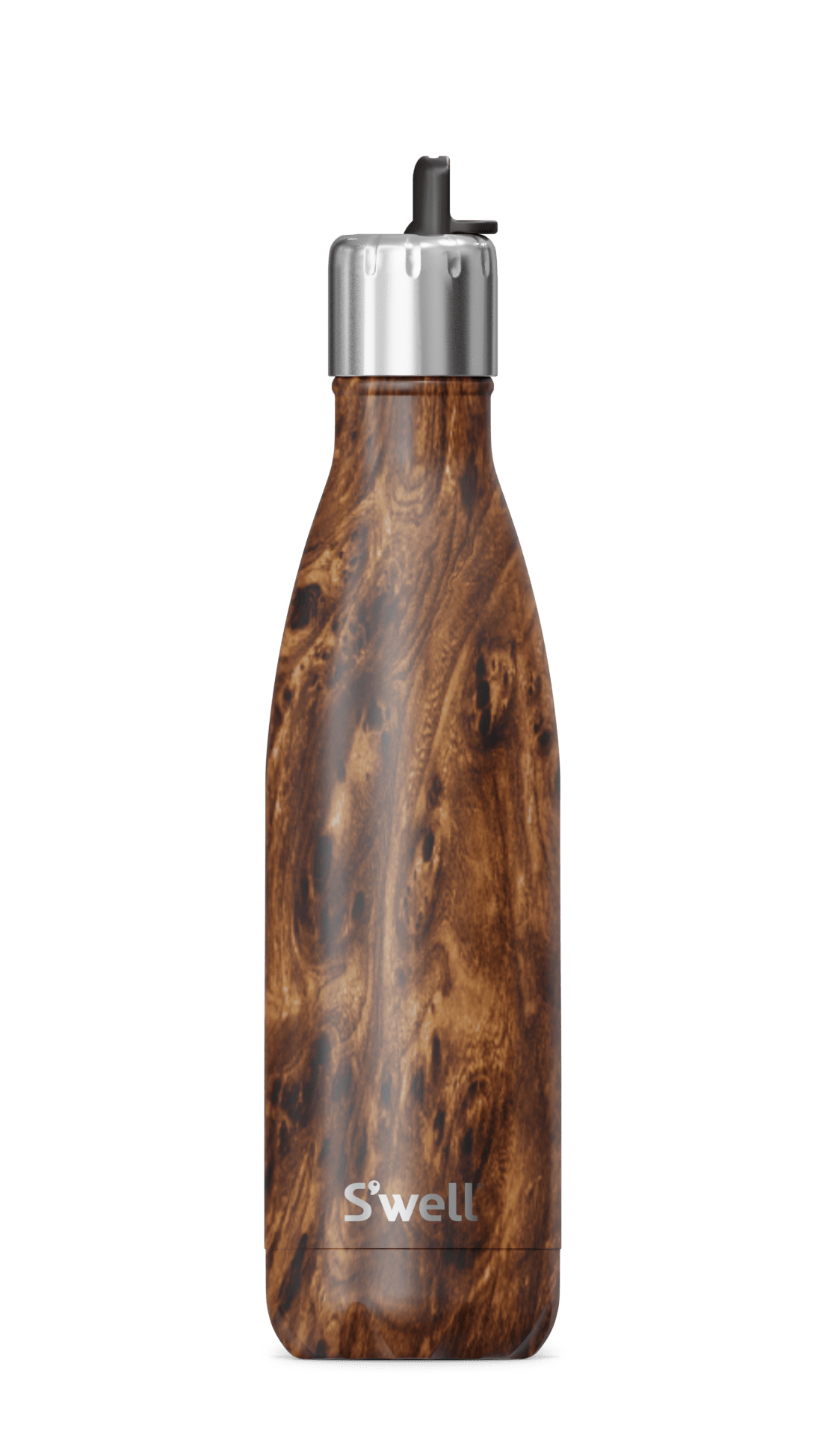 Teakwood Bottle with Flip Straw Cap – S'well