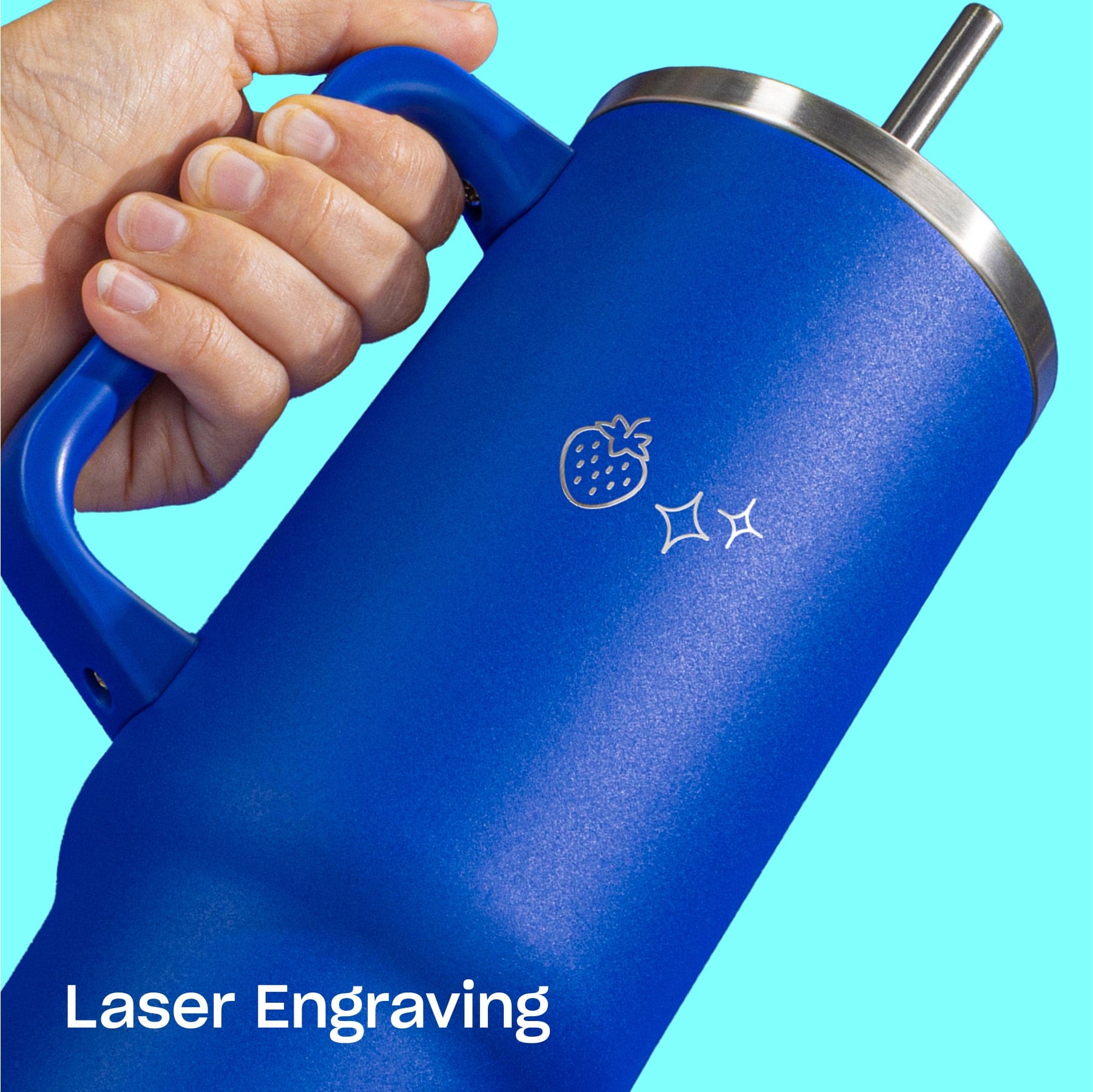 Laser Engraved Cobalt Tumbler XL