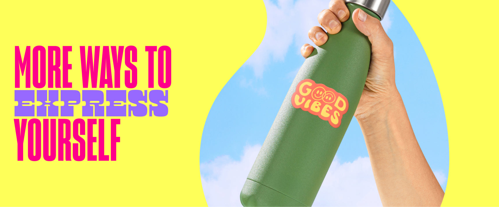 More Ways To Express Yourself Featuring Green Jasper Original Bottle with Good Vibes graphic
