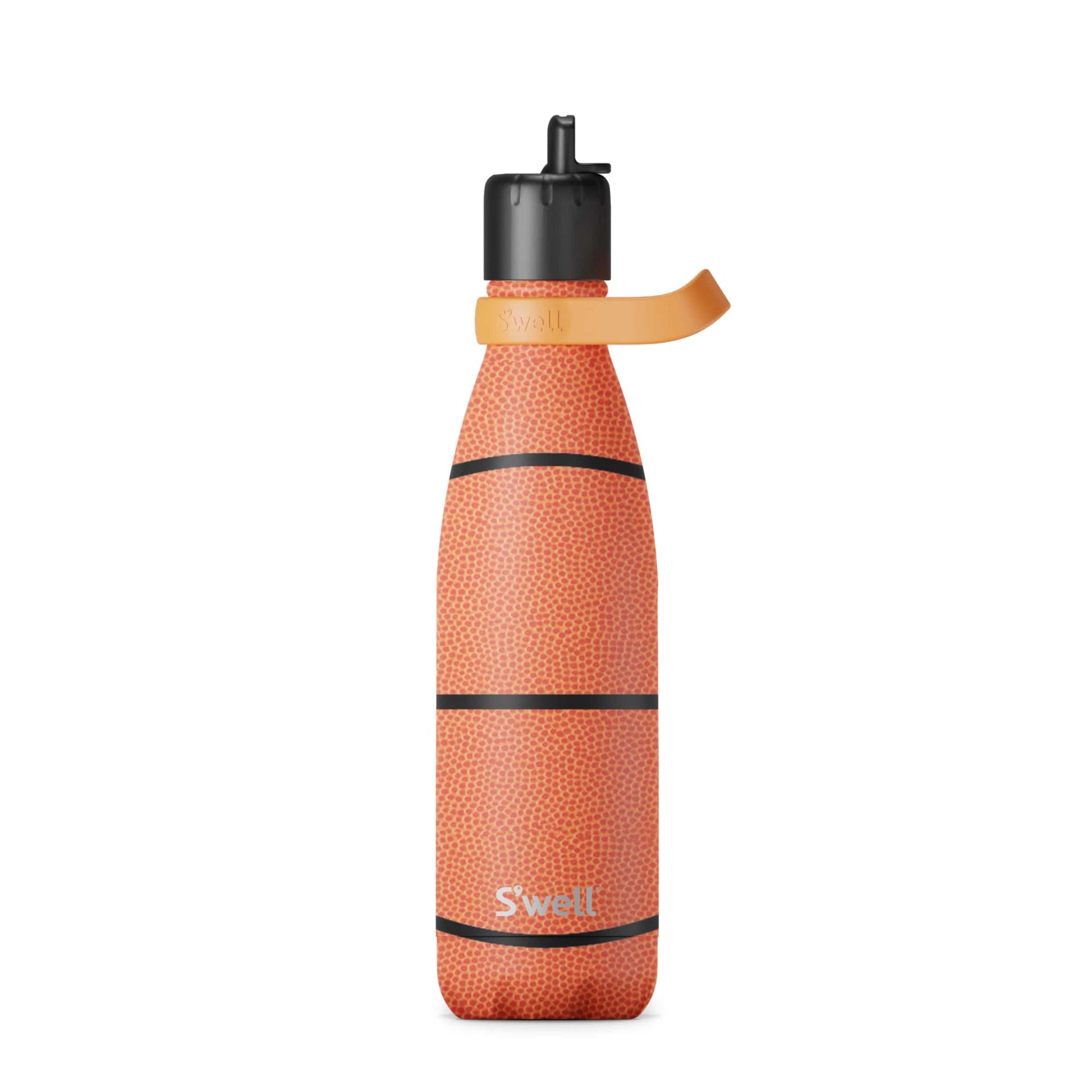 S'well Stainless Steel Water Bottle with Flip Straw Cap and Handle, 17oz, Hoops, Triple Layered Vacuum Insulated Containers Keeps Drinks Cold for 36