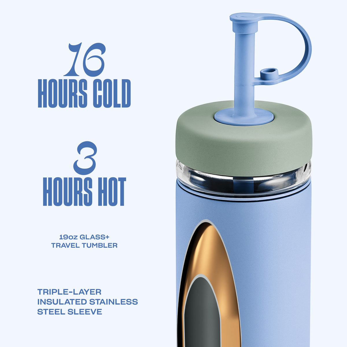 Glass+ Travel Tumbler with Straw Lid | 19oz