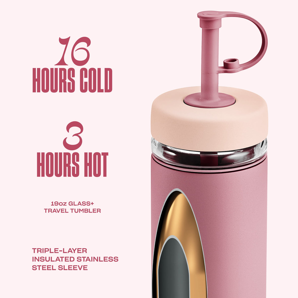 Glass+ Travel Tumbler with Straw Lid | 19oz